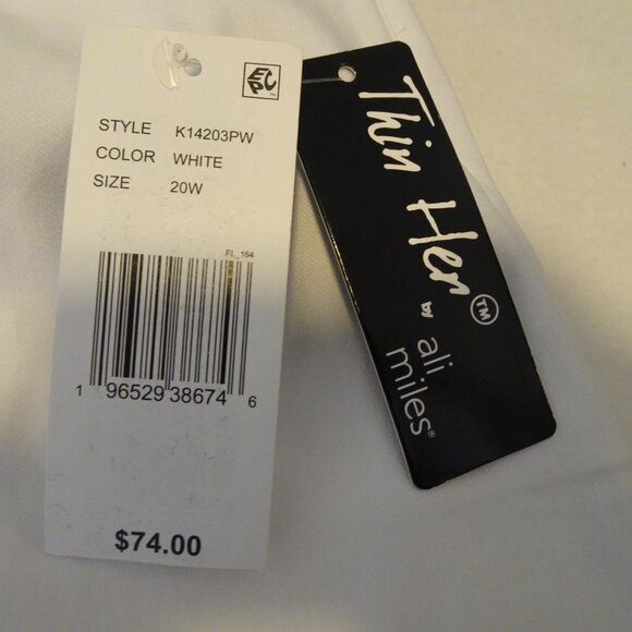 Ali Miles Thin Her Wide Leg Pants Women's Plus Size 20W White Stretch Capsule - Picture 8 of 11